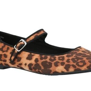 Time and Tru Leopard Print Flats with Buckle